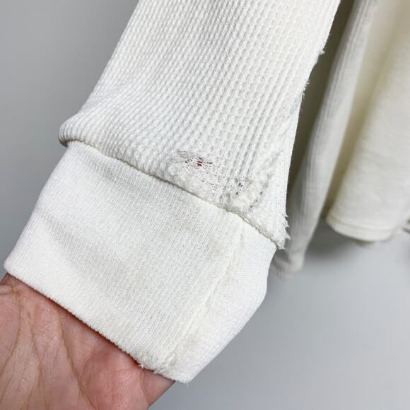 Vintage Miyo Size M Tulip Printed Thermal Long Sleeve Shirt - Picture 6 of 9